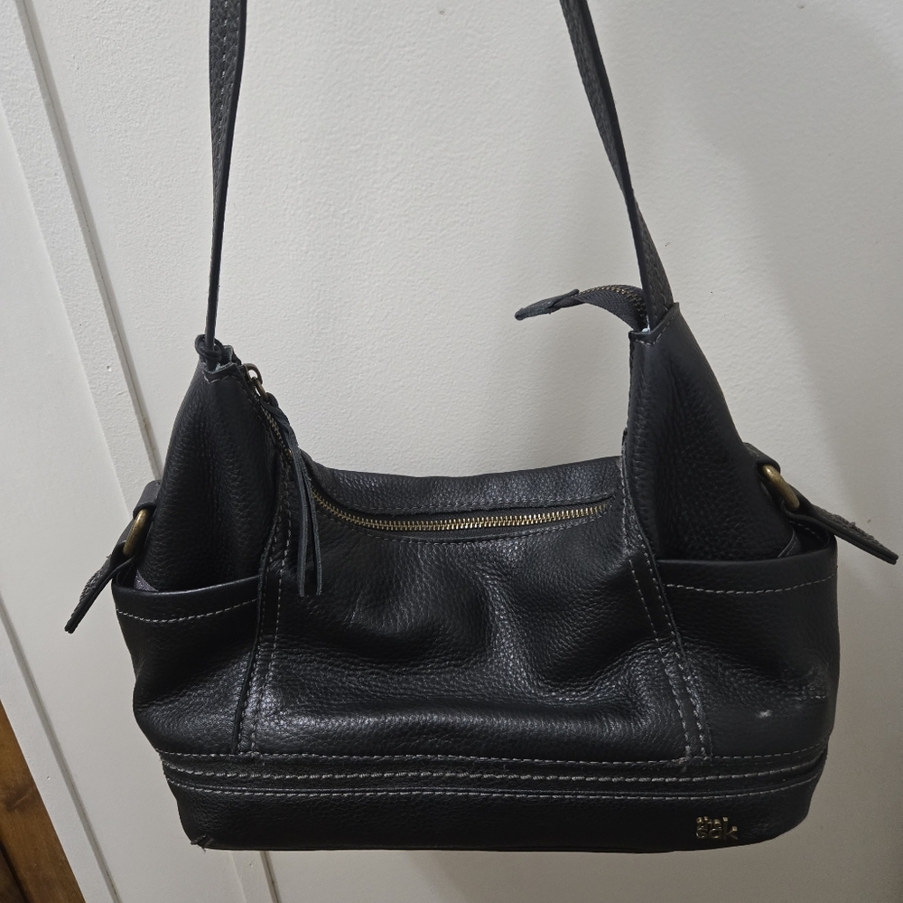 The Sak Black Shoulder Bag with Structured Design
